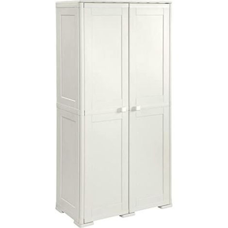 Mobile Armadio Armadietto in resina arianna alto panna 79 x 43 x 164 cm (1/2)