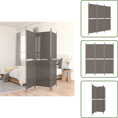 The Living Store 3-tlg. Paravent Anthrazit 150x220 cm Stoff - Raumteiler (1/5)