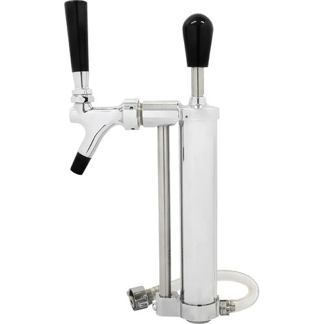 Pompe à bière Picknickpumpe avec robinet à piston, sortie CO2 5/8", idéal pour tirer la bière sans bouteille de CO2 lors des pique-niques et activités en extérieur, construction en métal complet
