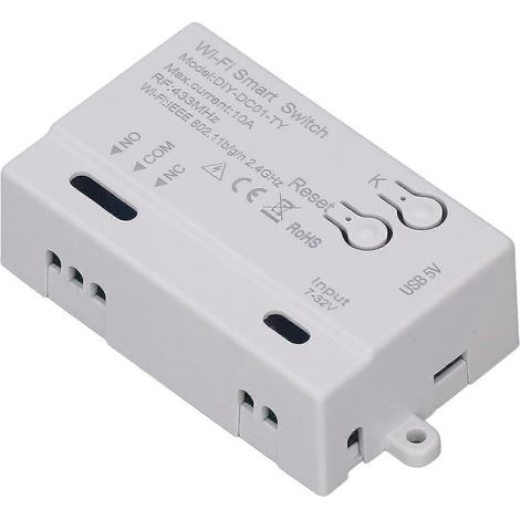 WLAN-Relais-Schalter 1-Kanal Sprachsteuerung App Fernbedienung Drahtloses Schaltermodul für Lampen-/Lüfterfassung 7‑