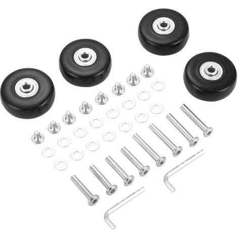 royaluxe-4Pcs Bagages Valise Roues De Rechange, Roulettes Pivotantes En Caoutchouc Roulettes Roulements Kits De Réparation,Noir(50x18mm) (1/5)