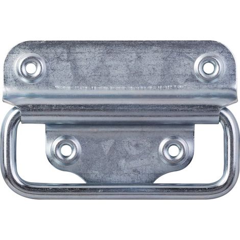 Ecolands – Poignée de malle zingué blanc – Hauteur 100 mm – Largeur 70 mm – Pour bois dur et teck – Finition esthétique et fonctionnelle