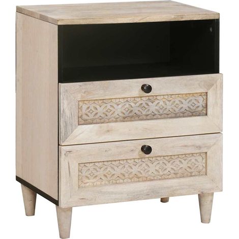 Mesa de noche Blanco 50 x 33 x 62 cm Madera de ingeniería vidaXL