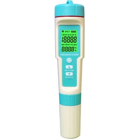 Lntyq Wasserqualitätstester, 7-in-1 PH-Meter-Tester und PH/TDS/SALZ/ORP/S.G/TEMP/EC, PH-Messgerät mit LCD-Display, für Trinkwasser, Schwimmbad, Aquarien, Hydrokultur (1/5)