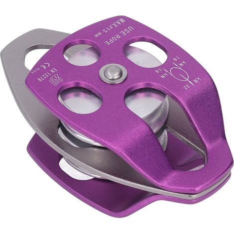 Hochleistungsfähige, verschleißfeste und langlebige doppelte Aluminium-Kletterrolle für den Außeneinsatz (lila) (1/5)