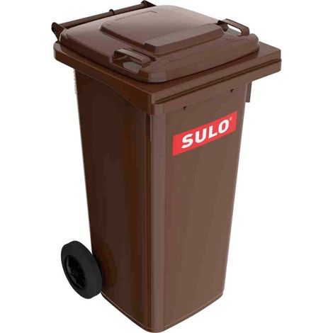 [NEUWERTIG] B-Ware Sulo Mülltonne Abfallbehälter 120l Kunststoff braun mit 2 Rädern 480x555x945mm (1/2)
