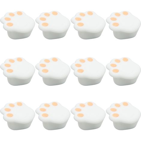 Protège-coins meubles 12 pièces en silicone blanc pur, forme patte de chat, 3,8x3,8x1,9cm, angles flexibles pare-chocs (1/5)