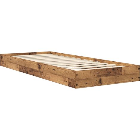 Maison Exclusive - Cadre de lit au sol Bois ancien 80 x 200 cm Bois d'ingénierie (1/5)