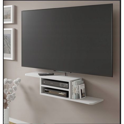 Mobile porta TV sospeso minimal DEDAL cm 90x22x20h Bianco Opaco (1/5)