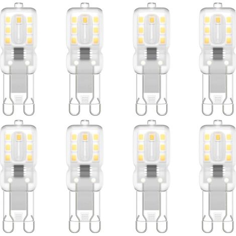 G9 LED Bulb, G9 LED 220V Natural White 5500K 3W Halogen Equivalent 30W Halogen Light Pack of 8 [Energy Class E] (1/5)