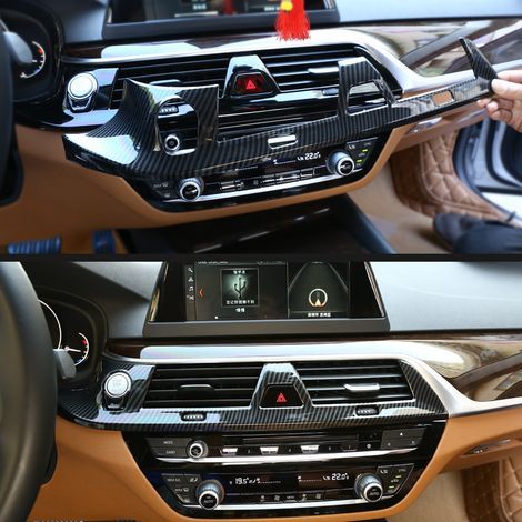 Copertura per bocchetta di ventilazione in stile fibra di carbonio per console centrale BMW Serie 5 G30 2017-2018 (1/5)