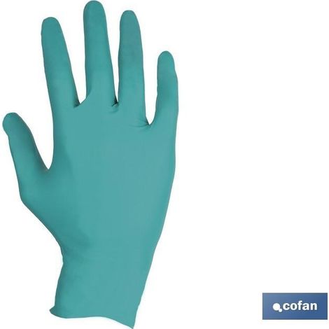 Guantes de nitrilo verde T-XL, estériles y sin polvo, 100 unidades, protección fitosanitaria. (1/4)