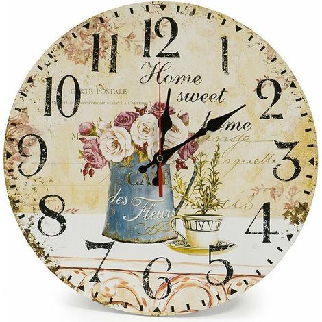 Home 30cm Vintage Horloge Murale Rustique, silencieuse en Bois Cadran Horloge minuteur pour la Maison Salon Chambre Bureau Café Bar Decor（B）