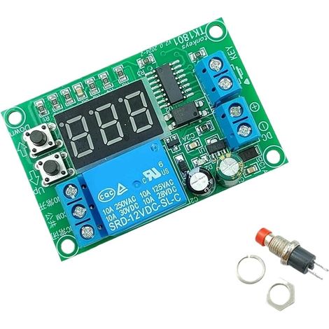 Module relais temporisé 12V/24V avec affichage réglable 1-999 (1/5)