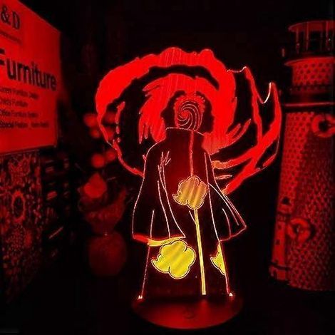 Veilleuse 3D Adiqecg, illusion d'optique, cadeau de Noël, Obito Sharingan, lampe LED 3D style anime, veilleuse à couleurs changeantes pour la maison (1/5)