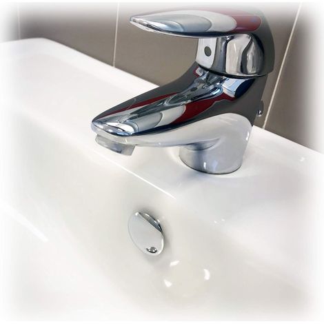 Fischer Copertura Foro Troppo Pieno TTP Cromato, Coperchio Adatto per Lavabi, Lavandini e Bidet, per Bagni e Cucine, 551885 (1/4)