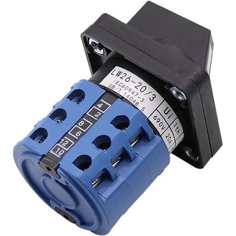 LW26-20/3 Universal Changeover Switch, Three-position Three-stage Switching Combination Rotary Dual Power Supply Control, 20A (1/3)