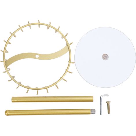 Schmuckständer aus goldfarbenem Metall, Holzsockel mit 22 Haken, Schmuckorganizer, Wohnaccessoire für Frauen. (1/5)