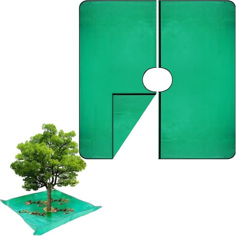 Sollbry Bâche d'Élagage 200x200cm Imperméable avec Trou Central, Attrape-Feuilles Et Branches avec Boucles d'angle,Réutilisable pour Taille(Diamètre 60cm) (1/5)