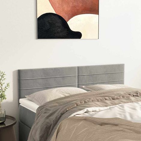 vidaXL Cabeceros gris claro 144x5x78/88 cm terciopelo (1/5)
