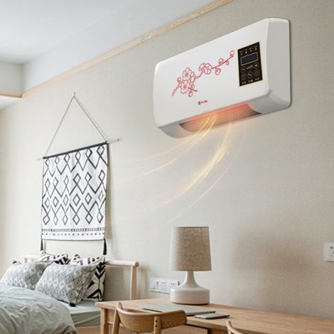 Radiateur mural PTC résistant à l'eau avec réglage horaire - Vent naturel et chauffage pour petite pièces (ABS, 2500g) (1/4)