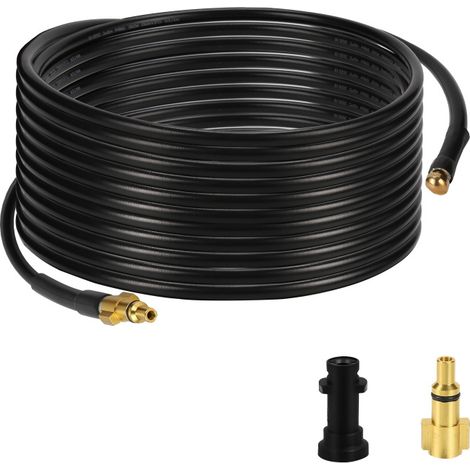 SWANEW Tubo flessibile per idropulitrice Tubo flessibile nero per lo sblocco Pulizia 15 m (1/3)