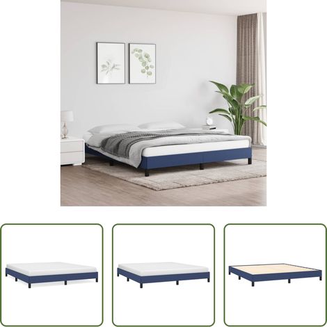 Sommeil -  Cadre de lit sans matelas bleu 180x200 cm tissu (1/5)