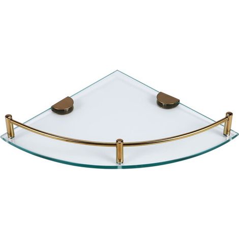 Estantes de baño, estante de esquina de vidrio para baño montado en la pared, estante de vidrio templado para guardar gel de ducha/jabón - B