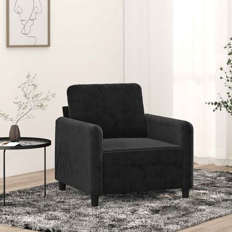 Fauteuil Noir 60 cm Velours (1/5)