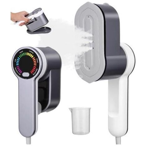 Defroisseur Vapeur Fer à Repasser Vertical, 1200W Fer à Repasser Portable, Voyage Vapeur Steamer 2 en 1 Mode avec Réservoir 120ml, Mini Défroisseur à Main, Design Léger pour Voyage, M (1/5)