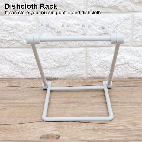 Dicker, stabiler, faltbarer Geschirrtuch- und Handtuchhalter aus Kunststoff (Grau) (1/4)