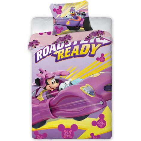 Juego de ropa de cama 160x200 Minnie Mouse en un coche de carreras 4744