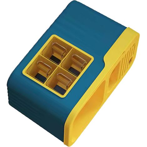 Porte-épices de cuisine en plastique, organiseur multifonction pour épices, couteaux et condiments, 4 compartiments, bleu et jaune (1/5)