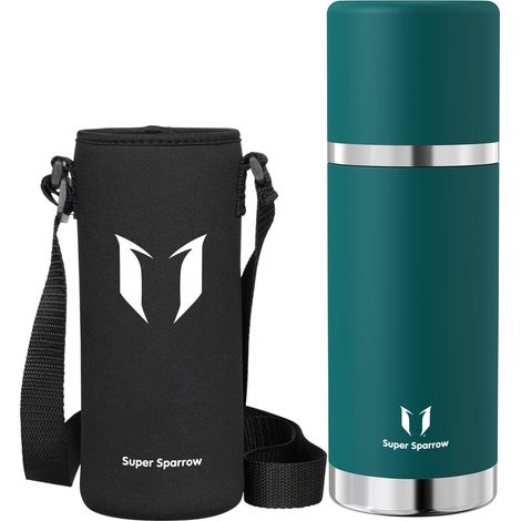 Gourde Isotherme - 750ml - Bouteille Isotherme - Gourde INOX sans BPA - Couvercle étanche Qui Sert de Tasse - Maintient la Température 12/24h (Chaud/Froid) (1/5)
