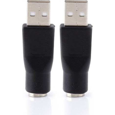 2 adaptateurs USB 2.0 mâle vers PS/2 femelle pour clavier et souris d'ordinateur PC (1/5)