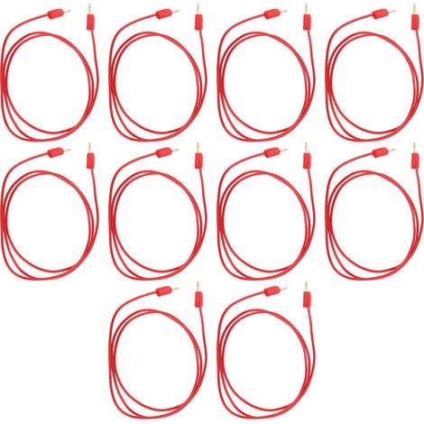 Câble de Test de fiche banane en laiton PVC, 10 jeux de câbles électriques pour multimètre 2mm rouge (1/5)