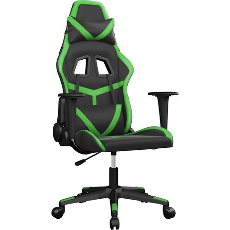 Maison Exclusive - Sedia da Gaming Massaggiante Nero e Verde in Similpelle (1/5)