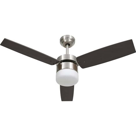 Ventilateur de plafond lampe et télécommande 108cm Marron foncé CFW58714 (1/5)