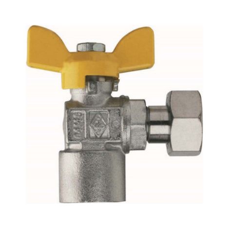 VALVOLA A SFERA PER GAS A SQUADRA FIL. FEMMINA CON GIRELLO 1/2" x 1/2" RB
