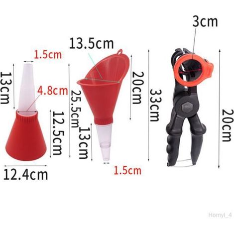 Entonnoir À Huile - 33 Cm - Pince De Contrôle De Débit - Pour Vidange Moteur - 1 Pièce (1/4)