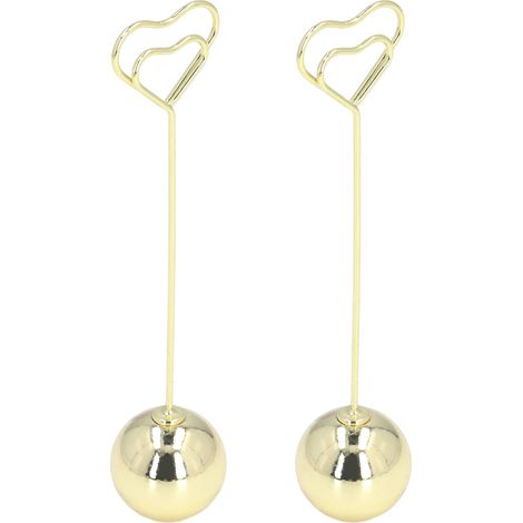 Deux porte-numéros de table, design unique, grande polyvalence, robustes et durables, en métal, porte-noms dorés pour fêtes et mariages.