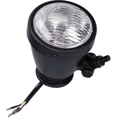 Phare de moto rétro rond de 4 pouces, lentille en verre transparent, 12 V, universel (1/5)
