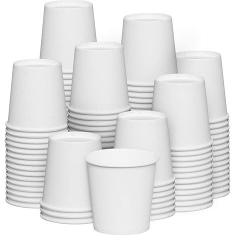 SHINING HOUSE Comfort Pack [100 Stück] 180 ml H 7,2 cm weißer Pappbecher, klein, Einweg, für Badezimmer, Espresso, Gurgeln (1/5)