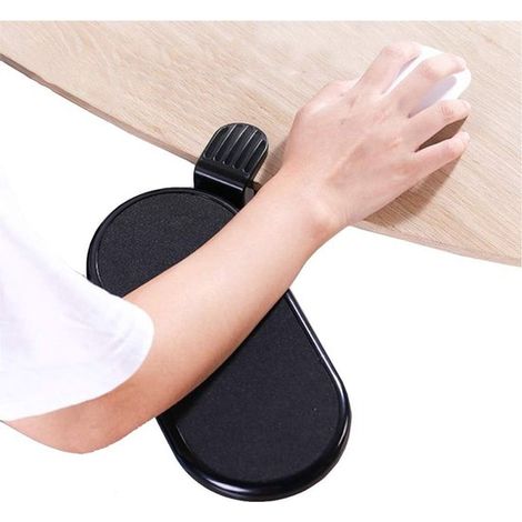 Support de bureau ergonomique pour ordinateur – Plateau de souris et repose-bras réglable – Extension de plan de travail – Installation facile noir (1/5)