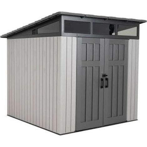 Lifetime – Abri de jardin résine AP2424BO – Surface 6,45m² – Toit monopente – Structure renforcée en acier – Finition Rough Cut™ (1/3)