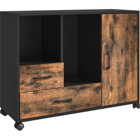 Rollbarer schrank mit 2 schubladen und 4 ablagen