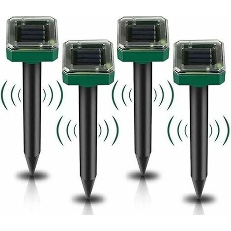 Ultrasonic Solar Mole Repeller, Solar Mouse Repeller Mole Repeller Repel Mole Voles, Gophers, Snakes for Outdoor Lawn Garden (4pcs) (1/3)