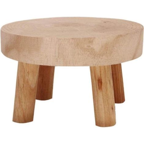 Support de plante d'intérieur en bois Mini support de pot de fleurs tabouret en bois support de pot de fleurs en bois (1/5)