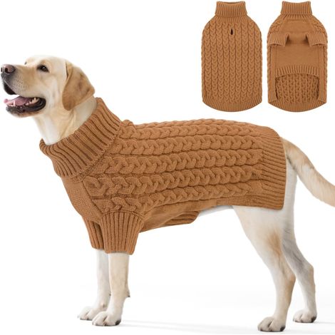 Pull Chien XL Hiver Col Roulé Tricot Chaud Grand Chien (1/5)