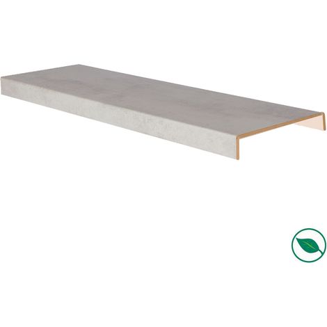 Forestea – Marche rénovation escalier XXL stratifié light grey 1300 x 610 x 56 mm – PEFC 70% – Pour 1/4 tournants à découper – Facile à poser